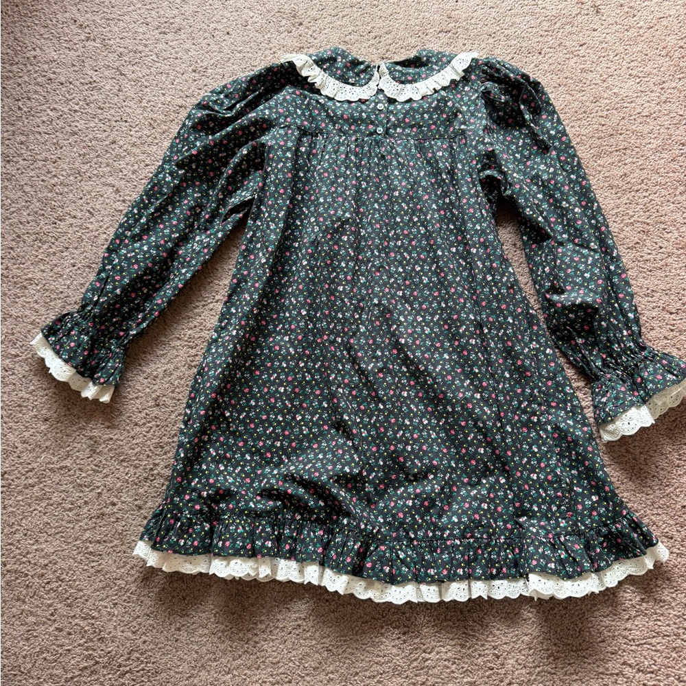 DOEN lisette mini dress montpellier floral small multicolor floral lace collar - Picture 5 of 8
